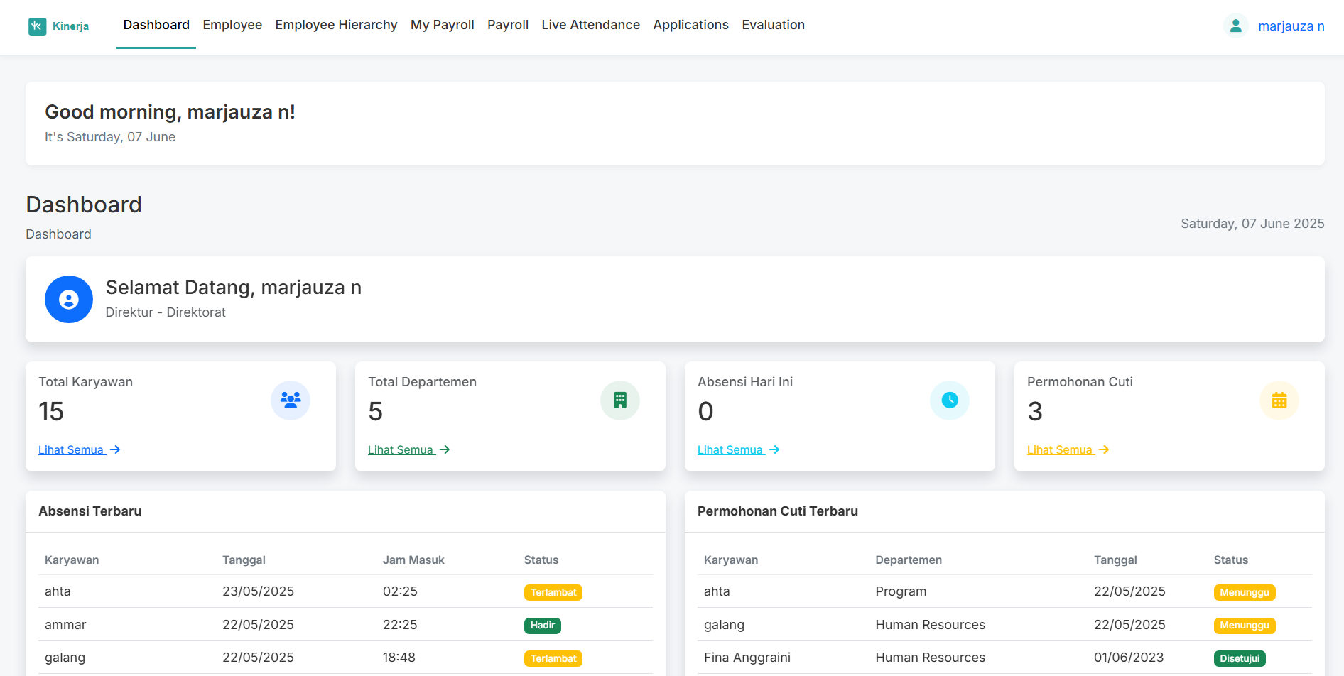 Kinerja App – Employee Performance Management (Salman ITB)